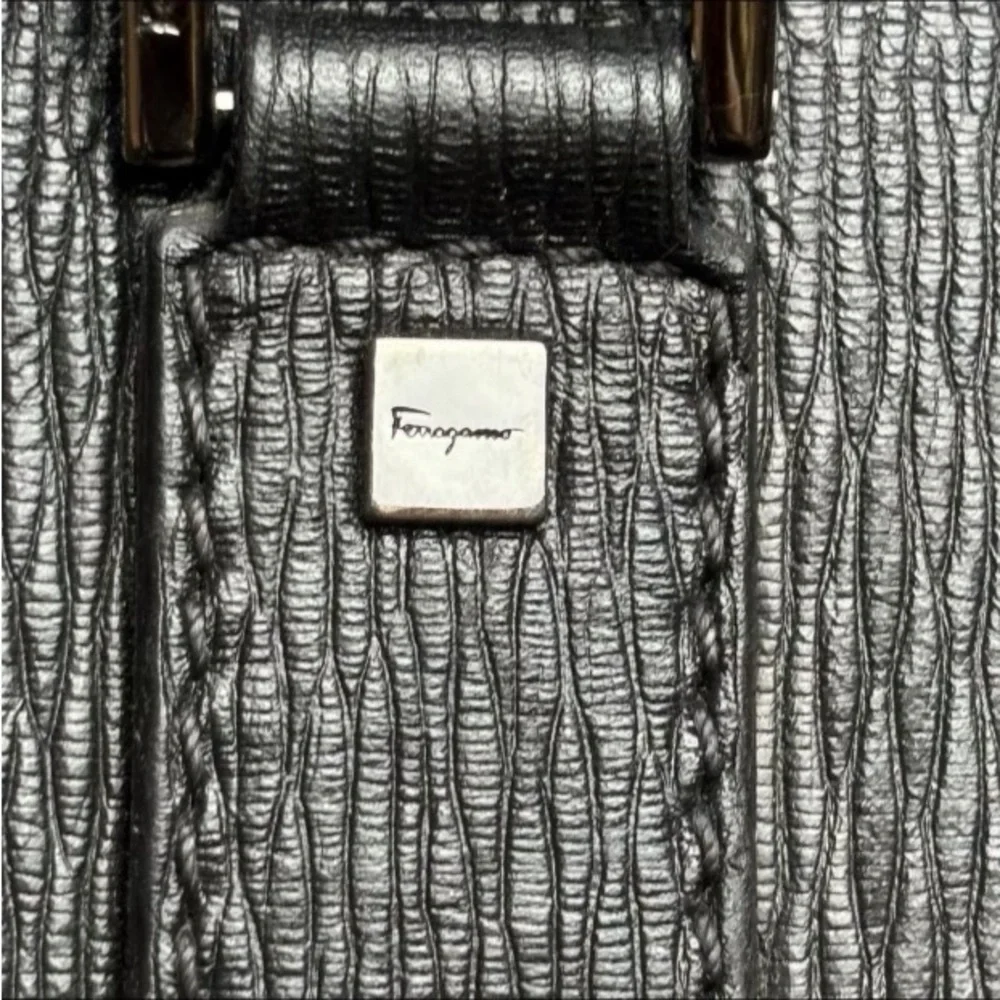 Salvatore Ferragamo Black Leather Men's Bag